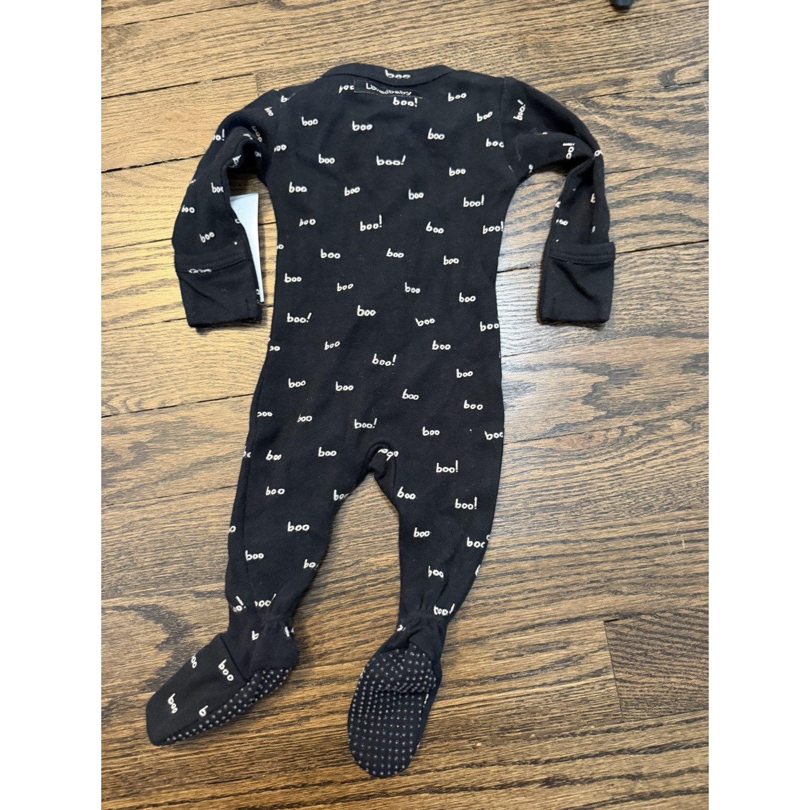 L'ovedbaby Boo Black Organic Cotton Halloween Footie Sz Premie Nwt — image 2 of 7